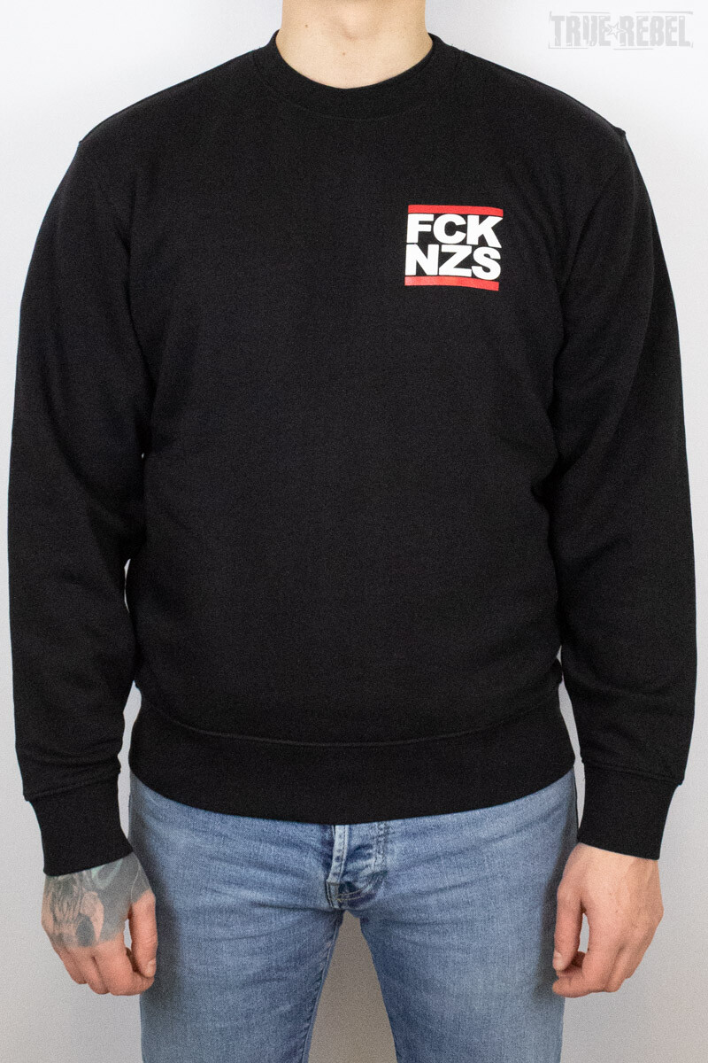 True Rebel Sweater FCK NZS Pocket Print Black