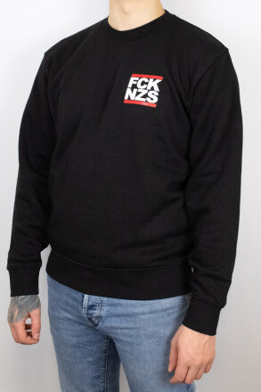 True Rebel Sweater FCK NZS Pocket Print Black