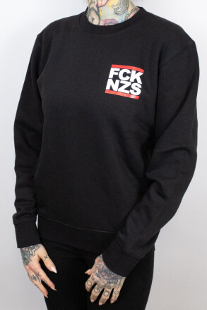 True Rebel Sweater FCK NZS Pocket Print Black