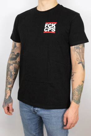 True Rebel T-Shirt FCK CPS Pocket Print Black