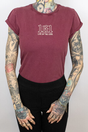 True Rebel Ladies Shirt LBTC Central Stone Burgundy