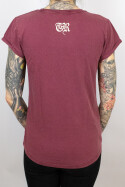 True Rebel Ladies Shirt AFA 2.0 Stone Burgundy Cream