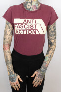 True Rebel Ladies Shirt AFA 2.0 Stone Burgundy Cream