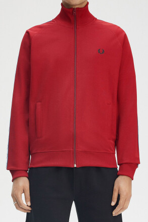 Fred Perry Taped Track Jacket Burnt Red