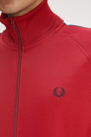 Fred Perry Taped Track Jacket Burnt Red