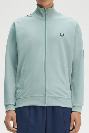 Fred Perry Taped Track Jacket Silver Blue