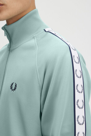 Fred Perry Taped Track Jacket Silver Blue