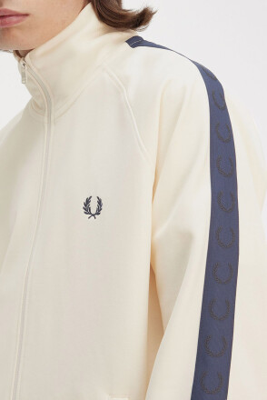 Fred Perry Contrast Tape Track Jacket Ecru Tennis Blue