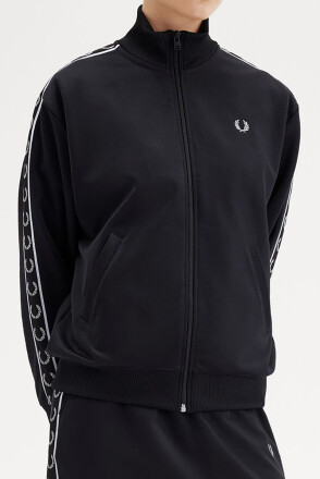 Fred Perry Ladies Taped Track Jacket Black