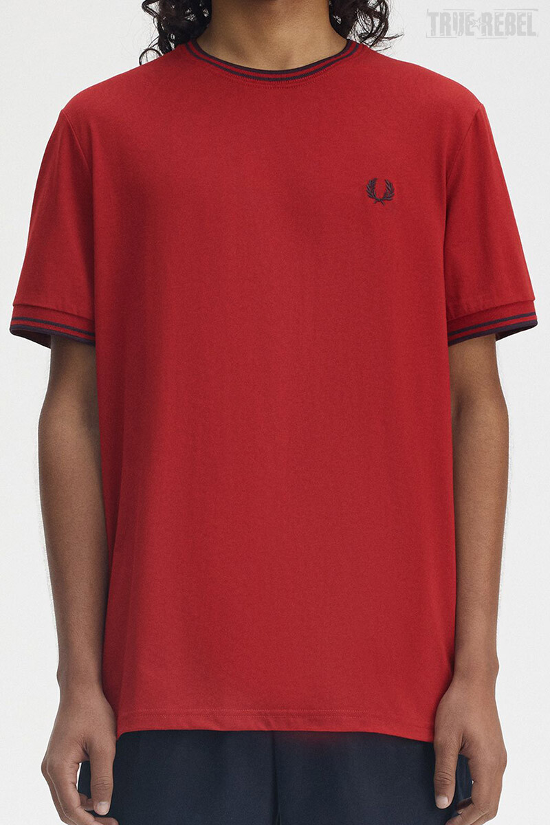 Fred Perry Twin Tipped T-Shirt Burton Red Navy