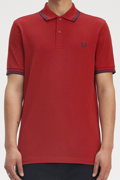 Fred Perry Twin Tipped Polo Shirt Burton Red Navy