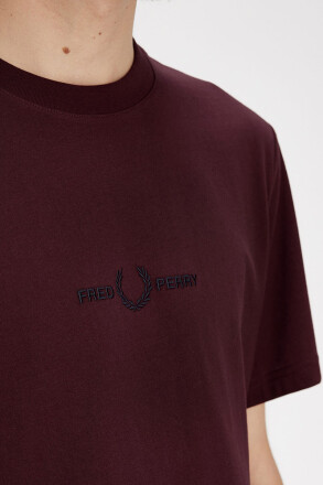 Fred Perry Embroidered T-Shirt Oxblood Navy