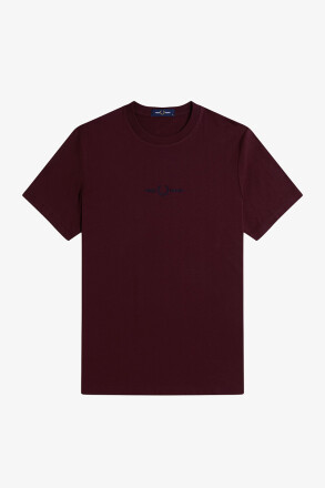 Fred Perry Embroidered T-Shirt Oxblood Navy