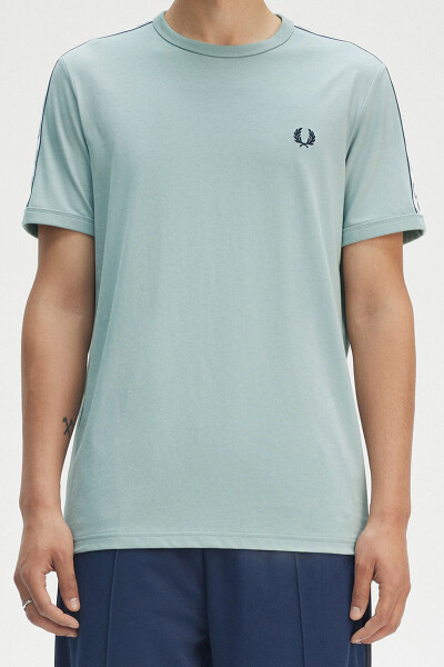 Fred Perry Taped Ringer T-Shirt Silver Blue Navy