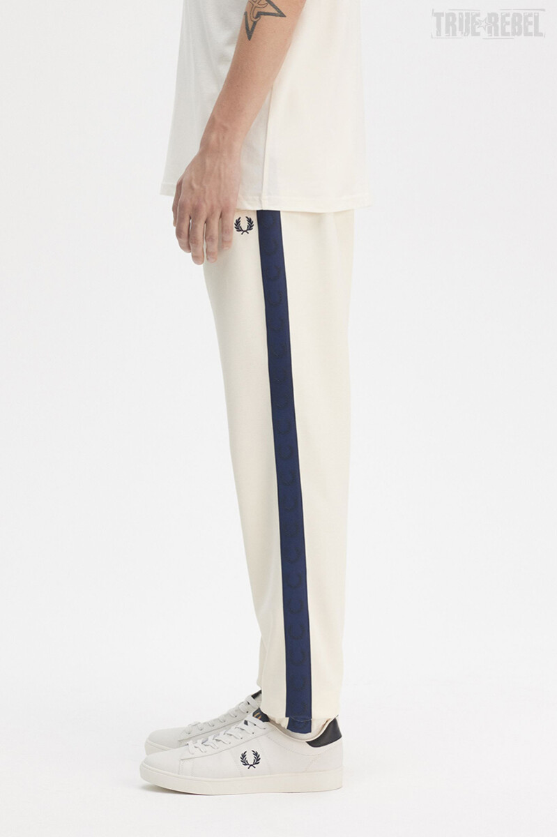 Fred Perry Contrast Tape Track Pants Ecru Tennis Blue