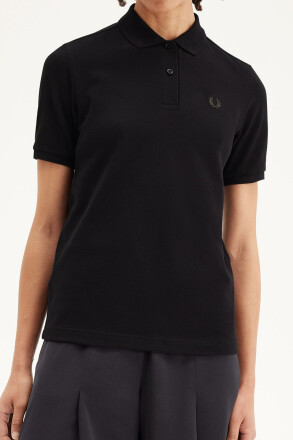 Fred Perry Ladies Polo Shirt Black Court Green