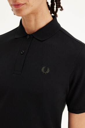 Fred Perry Ladies Polo Shirt Black Court Green