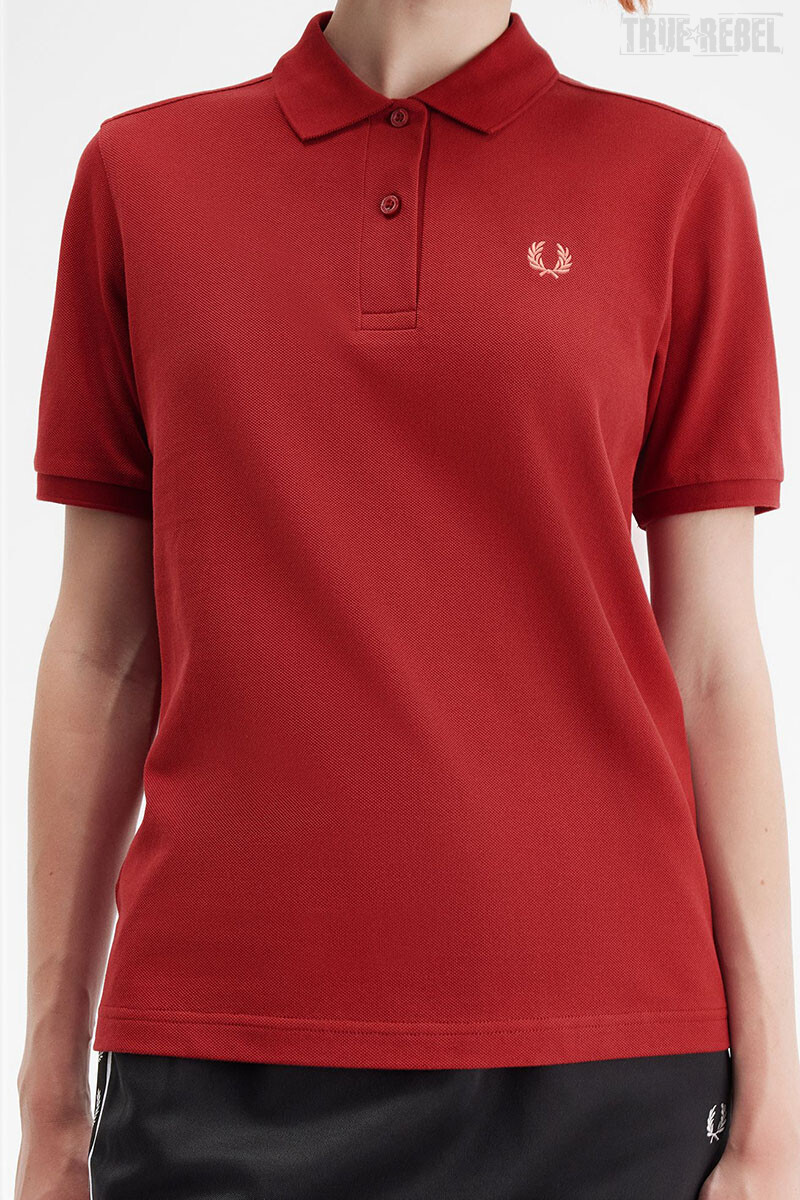 Fred Perry Ladies Polo Shirt Burton Red Pretty Pink