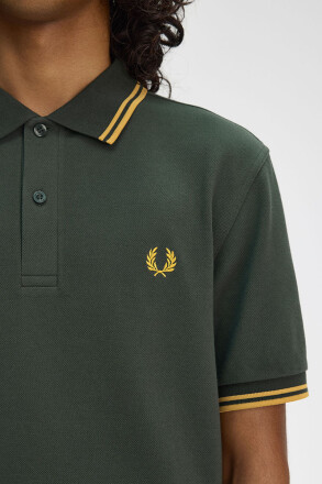 Fred Perry Twin Tipped Polo Shirt Court Green Honeycomb