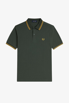 Fred Perry Twin Tipped Polo Shirt Court Green Honeycomb