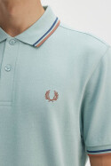 Fred Perry Twin Tipped Polo Shirt Silver Blue Tennis Blue