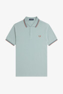 Fred Perry Twin Tipped Polo Shirt Silver Blue Tennis Blue