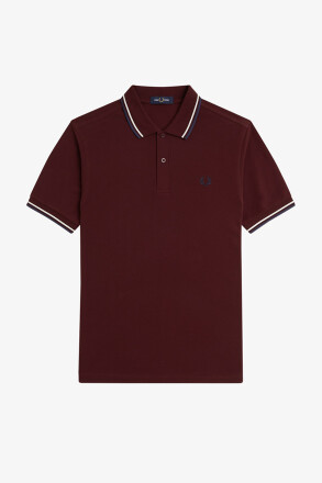 Fred Perry Twin Tipped Polo Shirt Oxblood Ecru