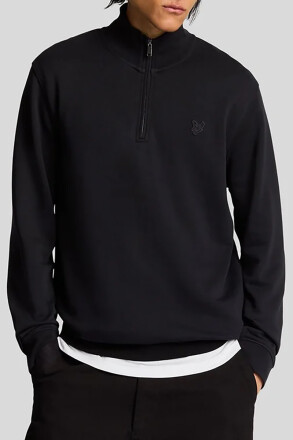 Lyle & Scott Superfine Quarter Zip Jet Black