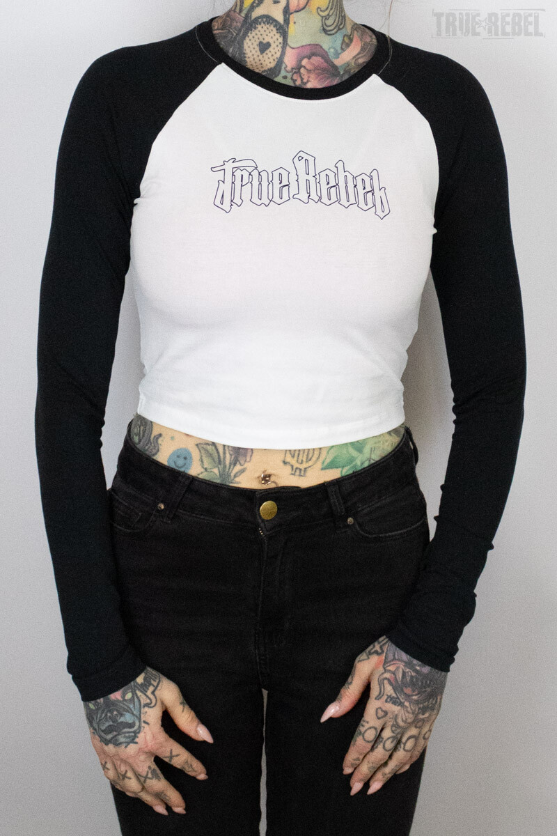 True Rebel Cropped Longsleeve Vatos Locos Outline White...