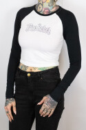 True Rebel Cropped Longsleeve Vatos Locos Outline White Black