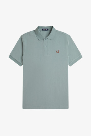 Fred Perry Polo Shirt Silver Blue Cinnamon