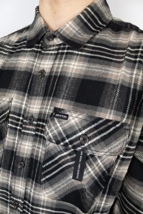 Brixton Bowery Flannel Shirt Black Charcoal Beige