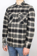 Brixton Bowery Flannel Shirt Black Charcoal Beige