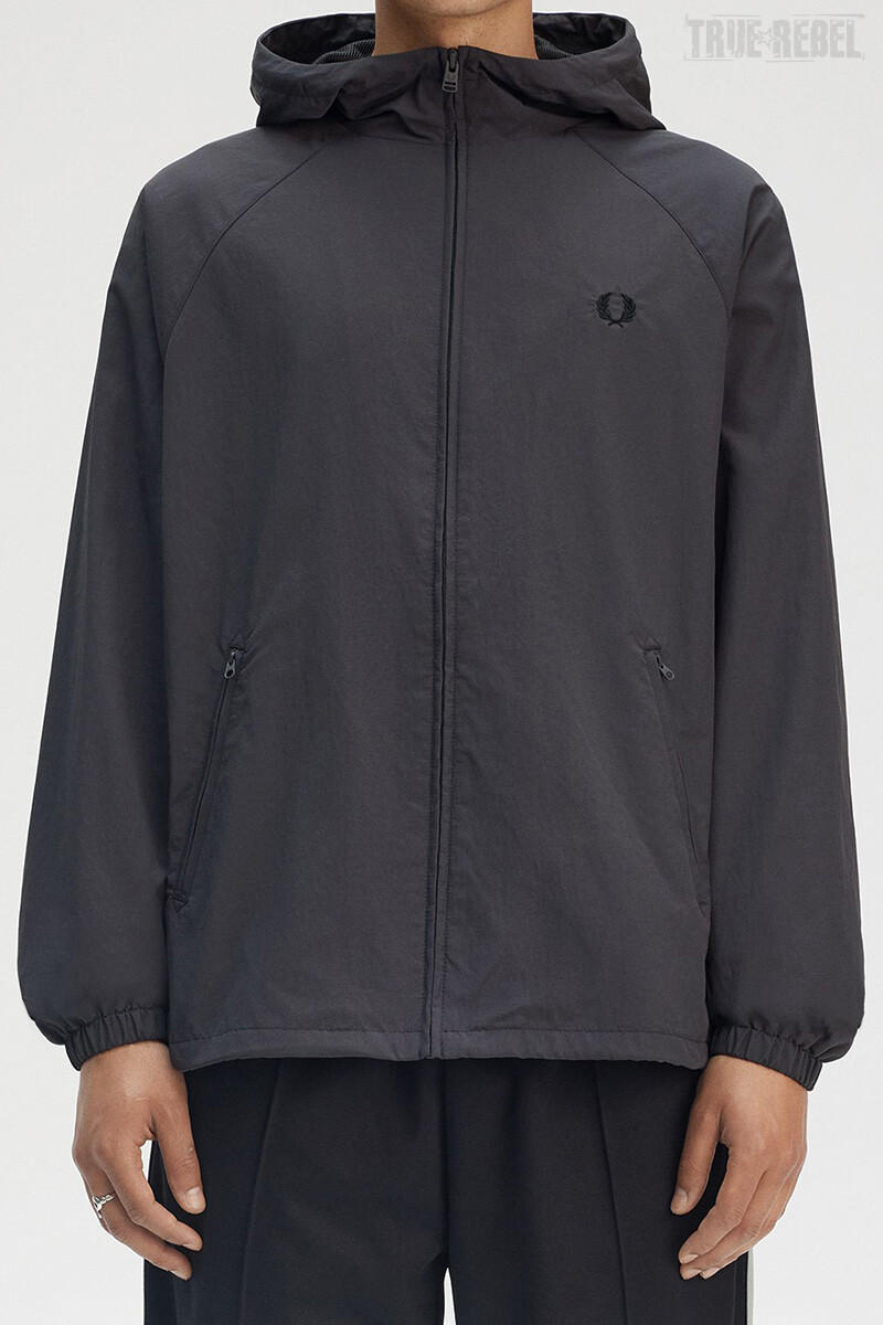 Fred Perry Hooded Taslan Shell Jacket Anchor Grey