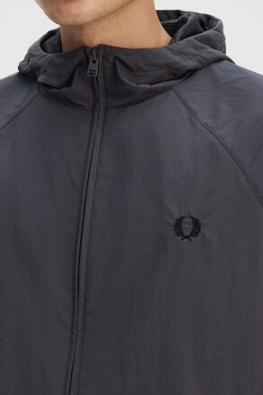 Fred Perry Hooded Taslan Shell Jacket Anchor Grey