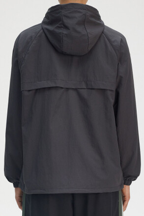 Fred Perry Hooded Taslan Shell Jacket Anchor Grey M