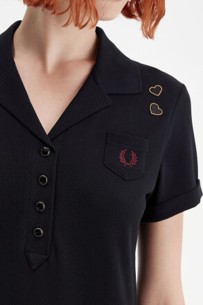 Fred Perry Amy Winehouse Pocket Detail Pique Dress Black