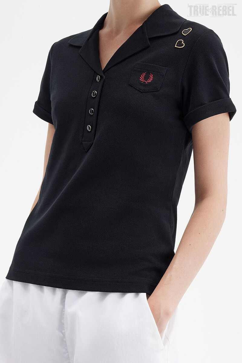 Fred Perry Amy Winehouse Pocket Detail Polo Shirt Black