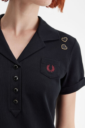 Fred Perry Amy Winehouse Pocket Detail Polo Shirt Black