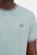 Fred Perry Twin Tipped T-Shirt Silver Blue Tennis Blue