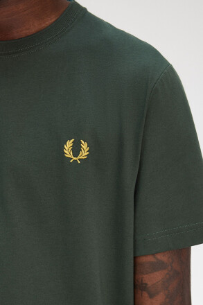 Fred Perry Crew Neck T-Shirt Court Green Honeycomb