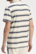 Fred Perry Fine Stripe T-Shirt Ecru Navy