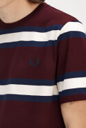 Fred Perry Bold Stripe T-Shirt Oxblood Navy