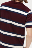 Fred Perry Bold Stripe T-Shirt Oxblood Navy