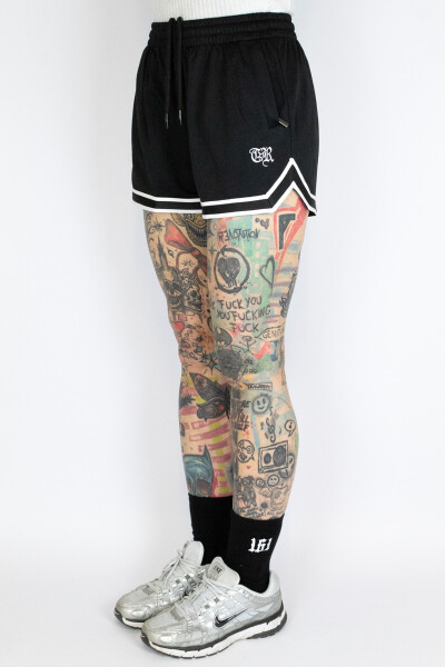 True Rebel Ladies Mesh Shorts Black
