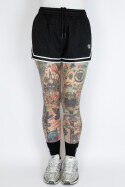 True Rebel Ladies Mesh Shorts Black