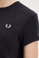 Fred Perry Ribbed T-Shirt Dress Black