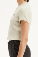 Fred Perry Ladies Cropped Ribbed T-Shirt Oatmeal