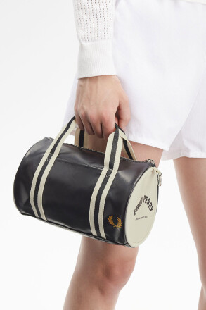 Fred Perry Classic Mini Barrel Bag Black Ecru