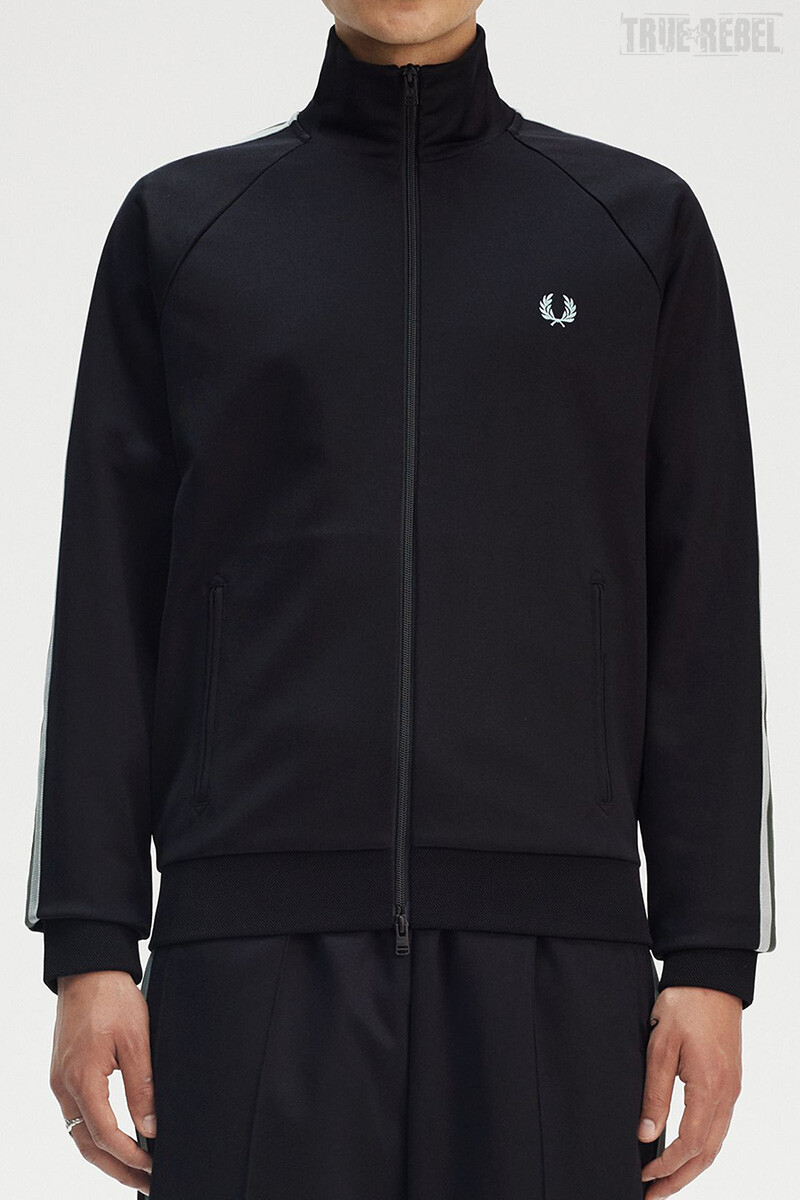 Fred Perry Two Colour Tape Track Jacket Black